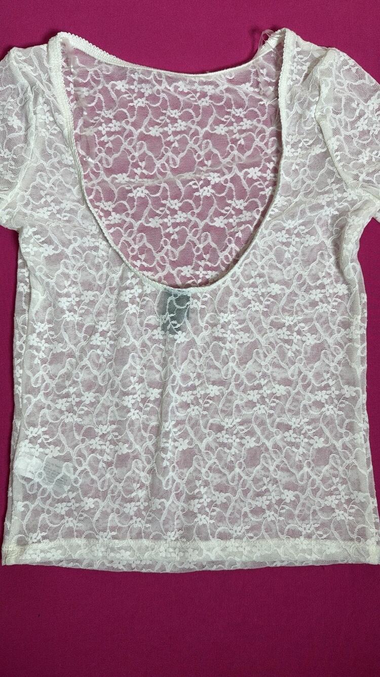Wild Fable White Lace Sheer Top Size XS New